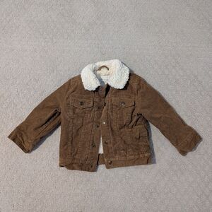 Janie and Jack Light brown corduroy jacket with Sherpa lining